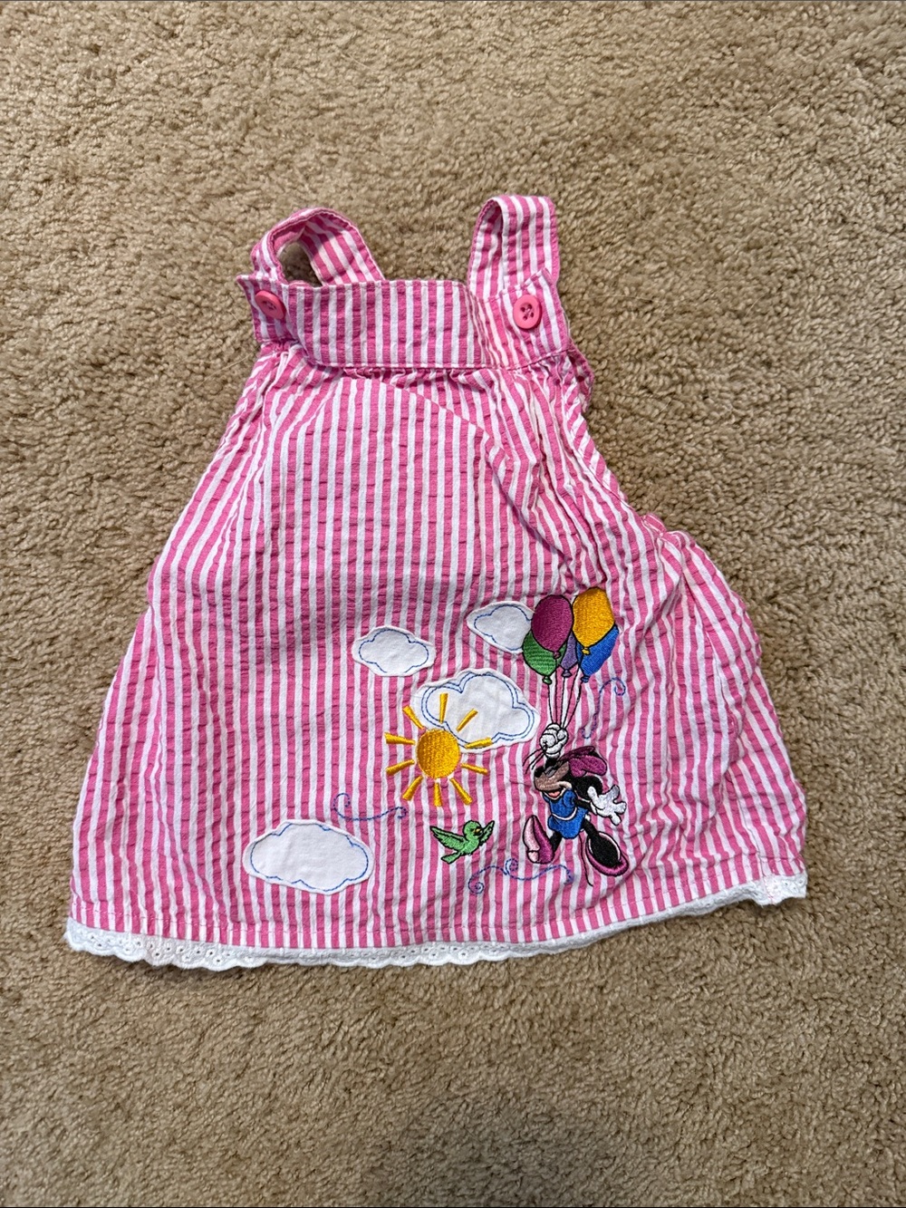 Disney Parks Pink & White Striped Tank Top // 12 months
